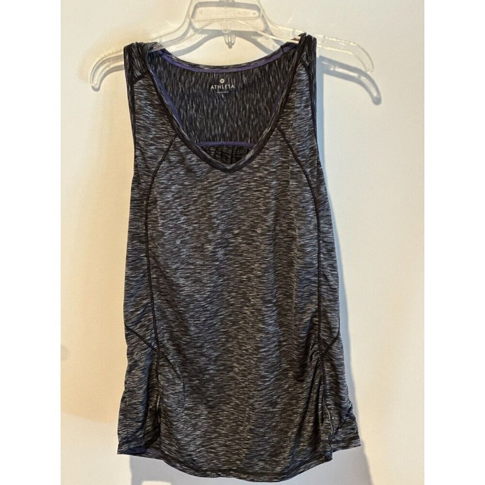 Athleta Womens Space Gray Racer Back Yoga Running Athletic Top Size Large